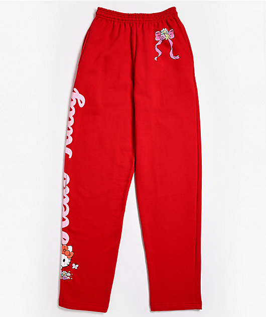 Hello Kitty® and Friends | A.LAB Hello Kitty Pink Ribbon Red Sweatpants
