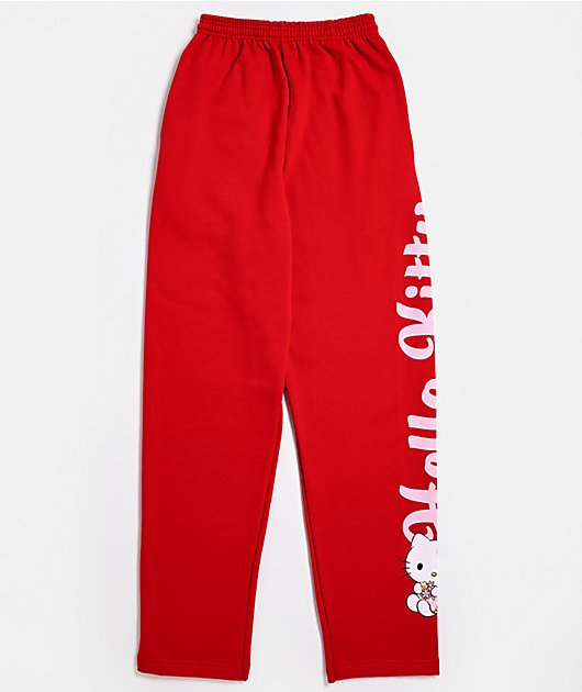 Hello Kitty® and Friends | A.LAB Hello Kitty Pink Ribbon Red Sweatpants