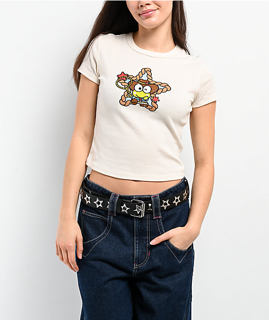 Hello Kitty® and Friends | A.LAB Keroppi™ Cowgirl Natural Crop T-Shirt