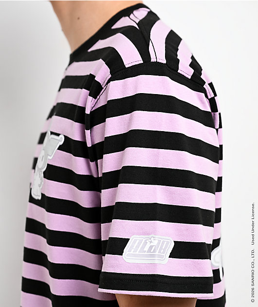 Hello Kitty® and Friends | A.LAB Kuromi™ Cyber Y2K Purple & Black Stripe T-Shirt