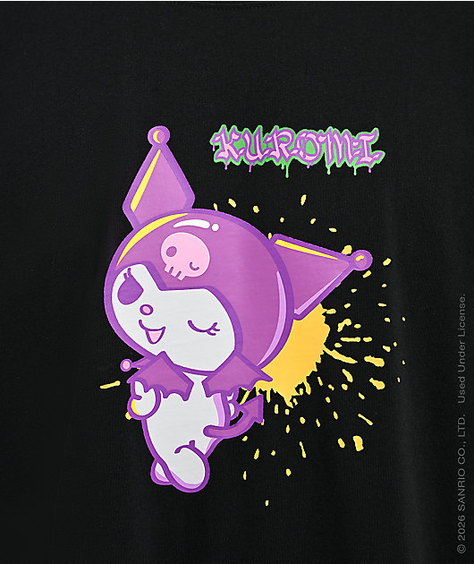 Hello Kitty® and Friends | A.LAB Kuromi™ Tokyo Skate Black & Grey 2fer Long Sleeve T-Shirt