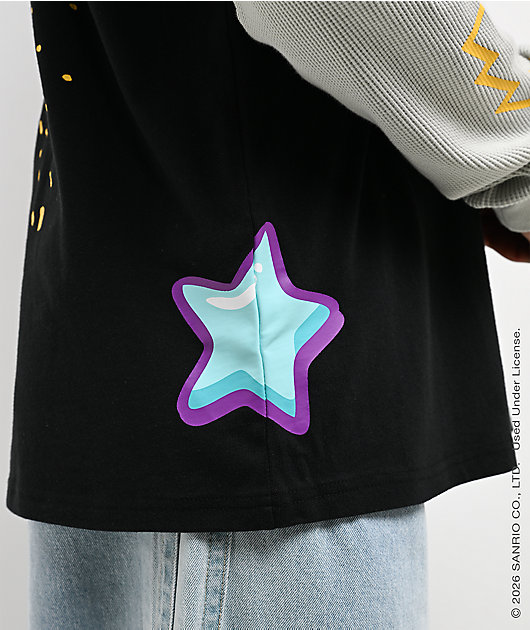 Hello Kitty® and Friends | A.LAB Kuromi™ Tokyo Skate Black & Grey 2fer Long Sleeve T-Shirt