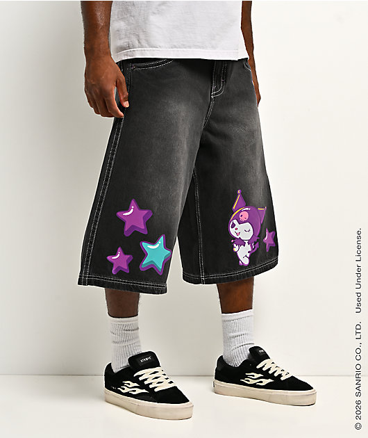 Hello Kitty® and Friends | A.LAB Kuromi™ Tokyo Skate Black Denim Shorts