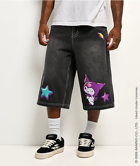 Hello Kitty® and Friends | A.LAB Kuromi™ Tokyo Skate Black Denim Shorts