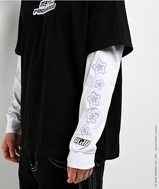 Hello Kitty® and Friends | A.LAB Pochacco™ Cyber Y2K Black & White 2fer Long Sleeve T-Shirt