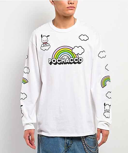 Hello Kitty® and Friends | A.LAB Pochacco™ Over The Rainbow White Long Sleeve T-Shirt