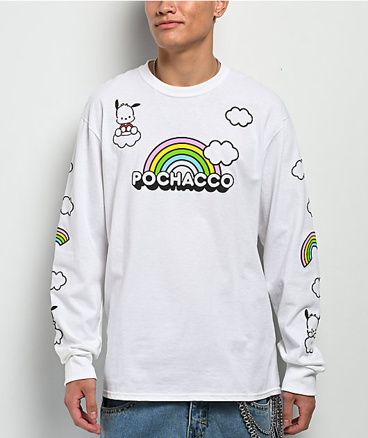 Hello Kitty® and Friends | A.LAB Pochacco™ Over The Rainbow White Long Sleeve T-Shirt