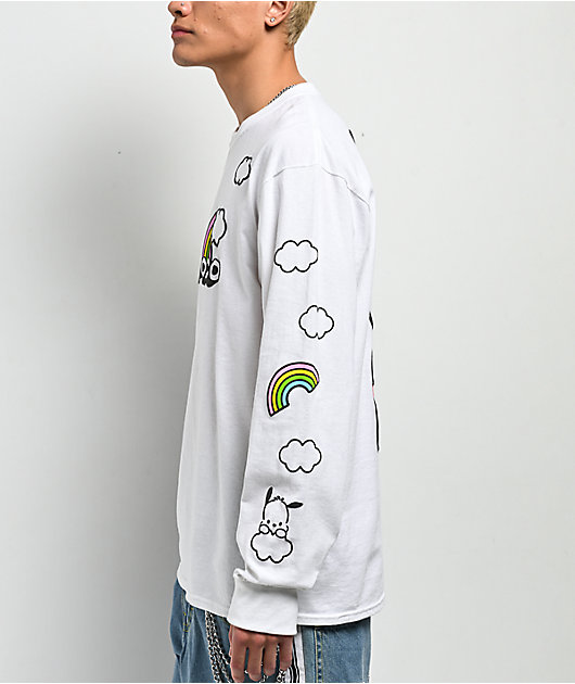 Hello Kitty® and Friends | A.LAB Pochacco™ Over The Rainbow White Long Sleeve T-Shirt