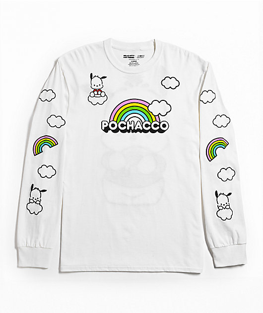 Hello Kitty® and Friends | A.LAB Pochacco™ Over The Rainbow White Long Sleeve T-Shirt