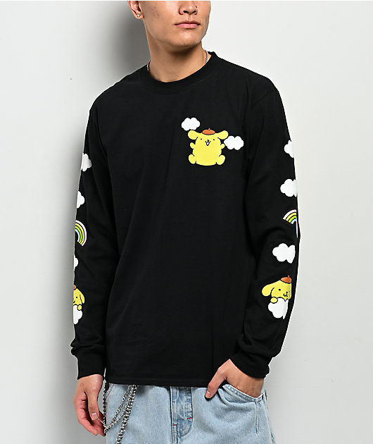 Hello Kitty® and Friends | A.LAB Pompompurin™ Over The Rainbow Black Long Sleeve T-Shirt