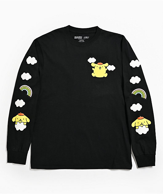 Hello Kitty® and Friends | A.LAB Pompompurin™ Over The Rainbow Black Long Sleeve T-Shirt