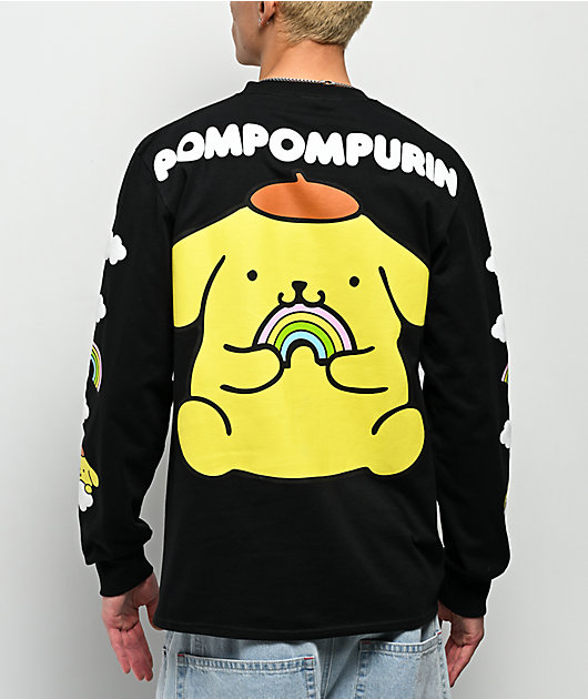 Hello Kitty® and Friends | A.LAB Pompompurin™ Over The Rainbow Black Long Sleeve T-Shirt