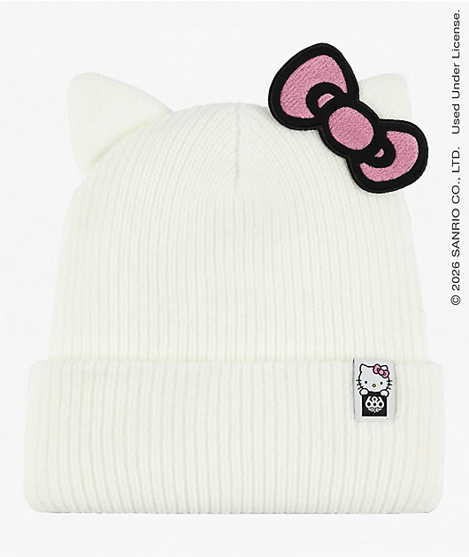 Hello Kitty x 686 Tall White Beanie