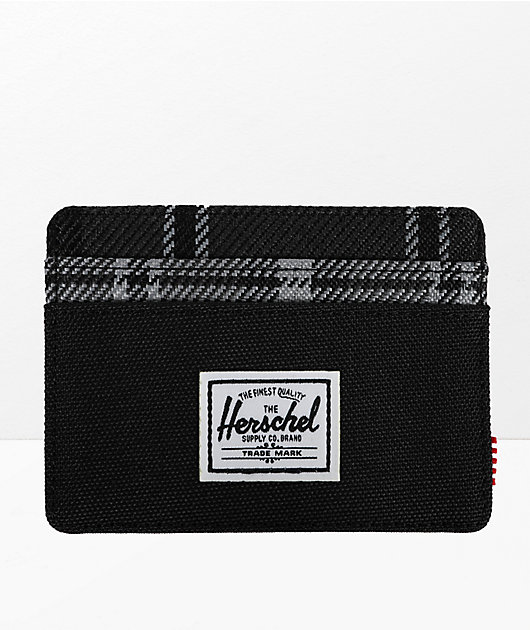 Herschel Supply Co. Charlie RFID Black & Greyscale Plaid Wallet