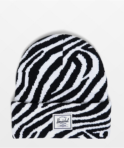 zebra print beanie