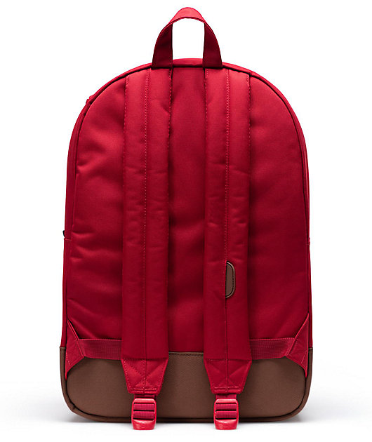 Herschel Supply Co. Heritage Red & Saddle Brown Backpack