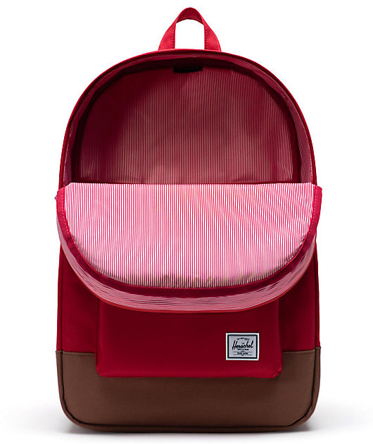 Herschel Supply Co. Heritage Red & Saddle Brown Backpack