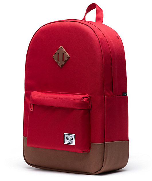 Herschel Supply Co. Heritage Red & Saddle Brown Backpack