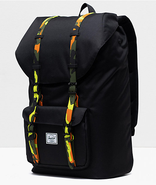 Herschel Supply Co. Little America Black & Neon Camo ...