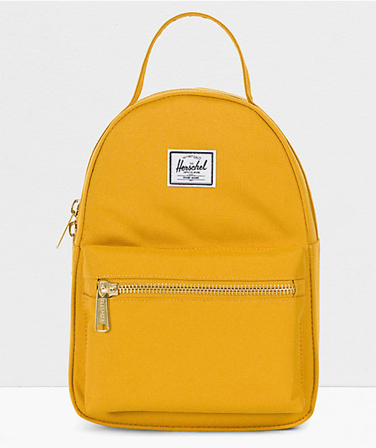 mustard yellow mini backpack