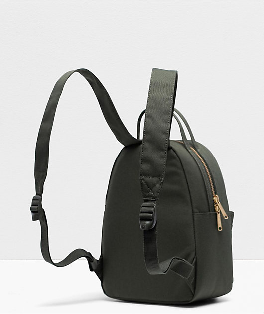 olive green mini backpack