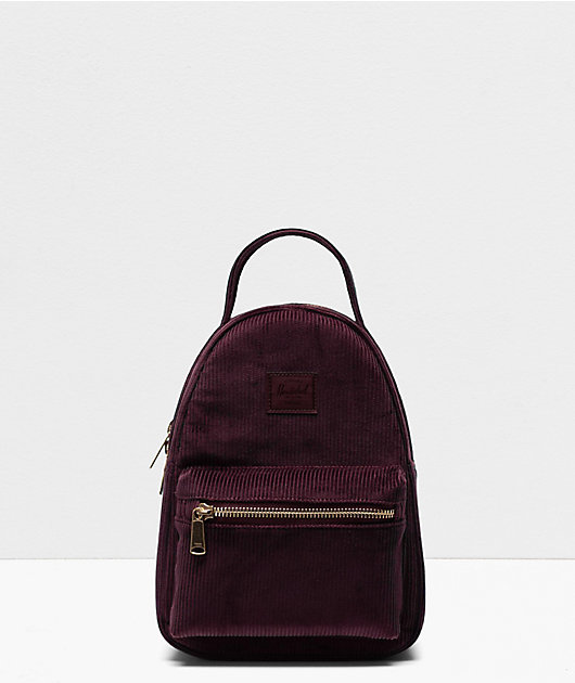corduroy mini backpack