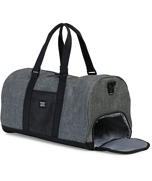 herschel raven crosshatch duffle