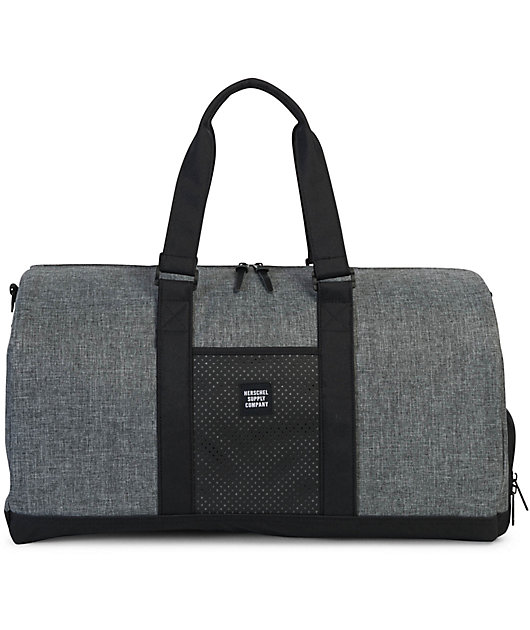 herschel raven crosshatch duffle