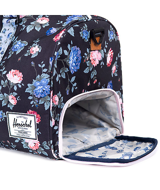 herschel floral duffle bag