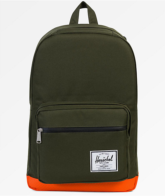 herschel green and orange backpack