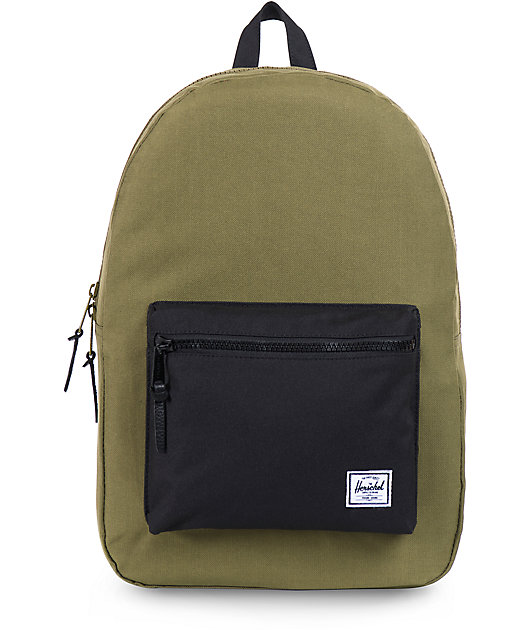 green and black backpack