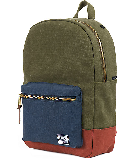 army green canvas backpack