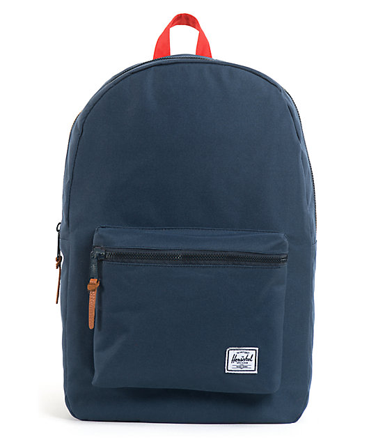 herschel blue and red backpack