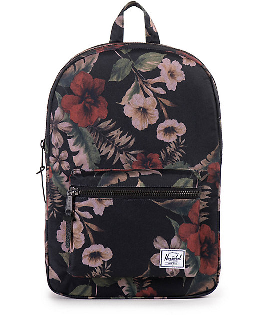 Herschel black shop floral backpack