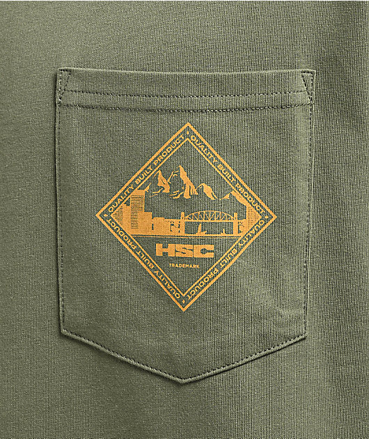Herschel Supply Co. Skyline Olive Green Pocket T-Shirt