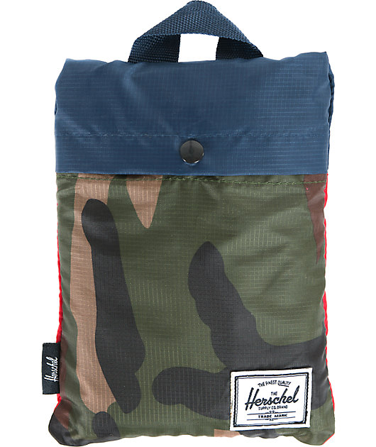 herschel backpack camo blue red