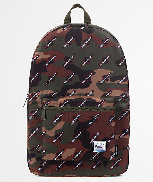 herschel packable daypack camo