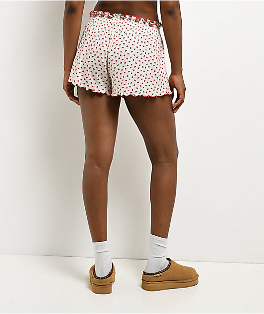Hesperus Strawberry Red & Cream Lounge Shorts