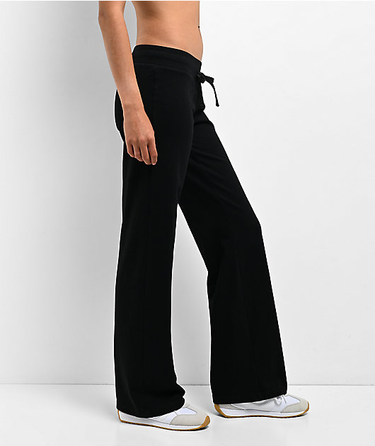 Hespurus Knit Black Wide Leg Sweatpants