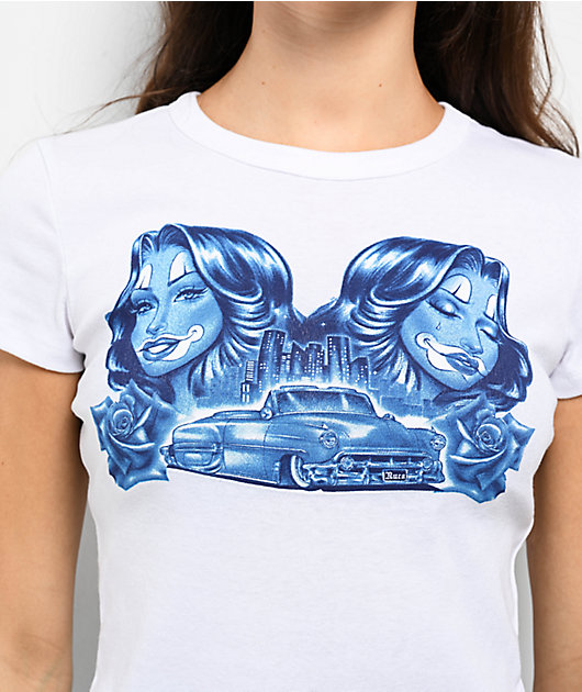Hey Ruca City Blues White Crop T-Shirt