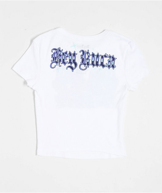 Hey Ruca City Blues White Crop T-Shirt
