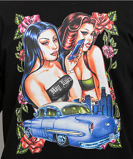 Hey Ruca Slide Through Black T-Shirt