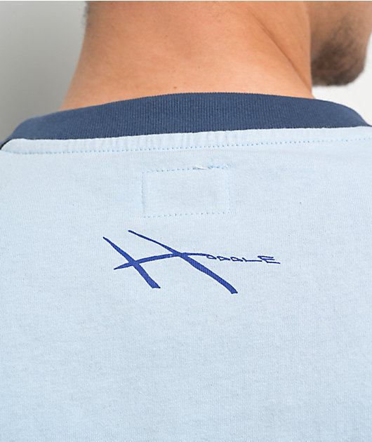 Hoddle Warped Jersey Blue & Navy Raglan T-Shirt | Zumiez