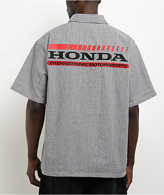 Honda Marked White Quarter Zip Work Shirt