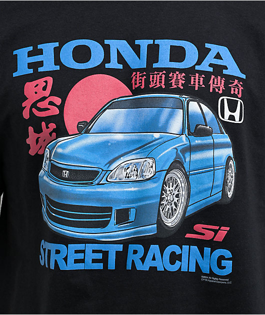 Tシャツ・カットソー HONDA MOTORCYCLE Speed Track nylon Tshirt Black Street Race Tee - Black - Honda by CPTN Apparel Company, LLC