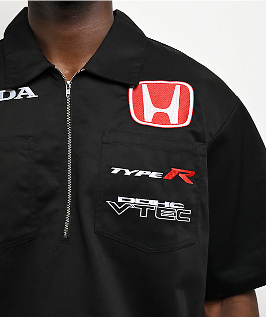 Honda Type R Black Quarter Zip Work Shirt