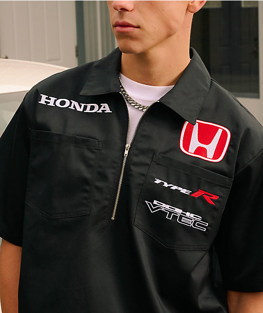 Honda Type R Black Quarter Zip Work Shirt