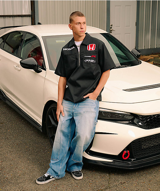 Honda Type R Black Quarter Zip Work Shirt