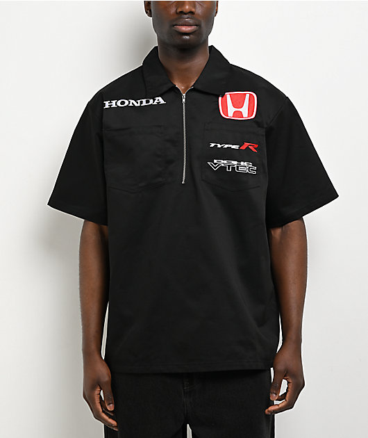 Honda Type R Black Quarter Zip Work Shirt