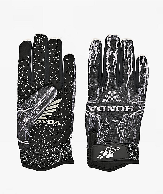Honda x JT Racing Splatter Black Racing Gloves